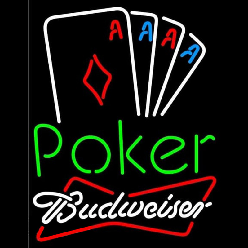 Budweiser Poker Tournament Beer Sign Neonskylt