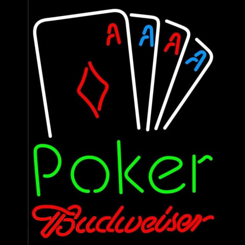 Budweiser Poker Tournament Beer Sign Neonskylt