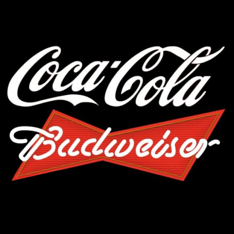 Budweiser Red Coca Cola White Beer Sign Neonskylt