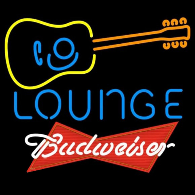 Budweiser Red Guitar Lounge Beer Sign Neonskylt