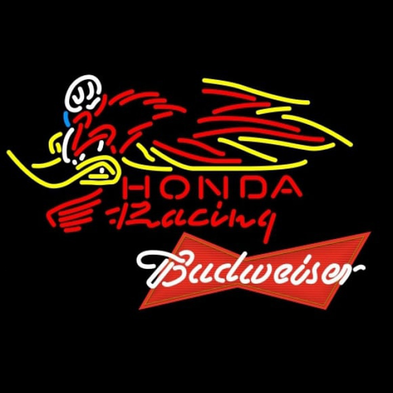 Budweiser Red Honda Racing Woody Woodpecker Crf 250 450 Motorcycle Beer Sign Neonskylt