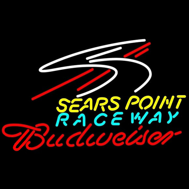 Budweiser Sears Point Raceway Beer Sign Neonskylt