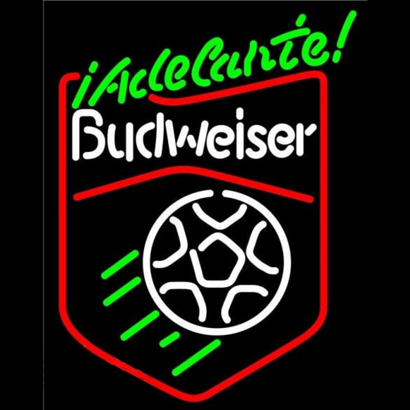 Budweiser Soccer Adelante Beer Sign Neonskylt