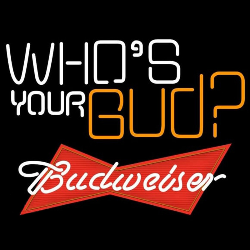 Budweiser Whos Your Bud Beer Sign Neonskylt