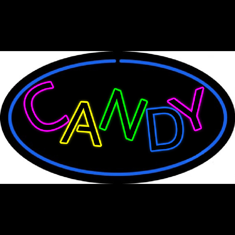 Candy Oval Blue Neonskylt