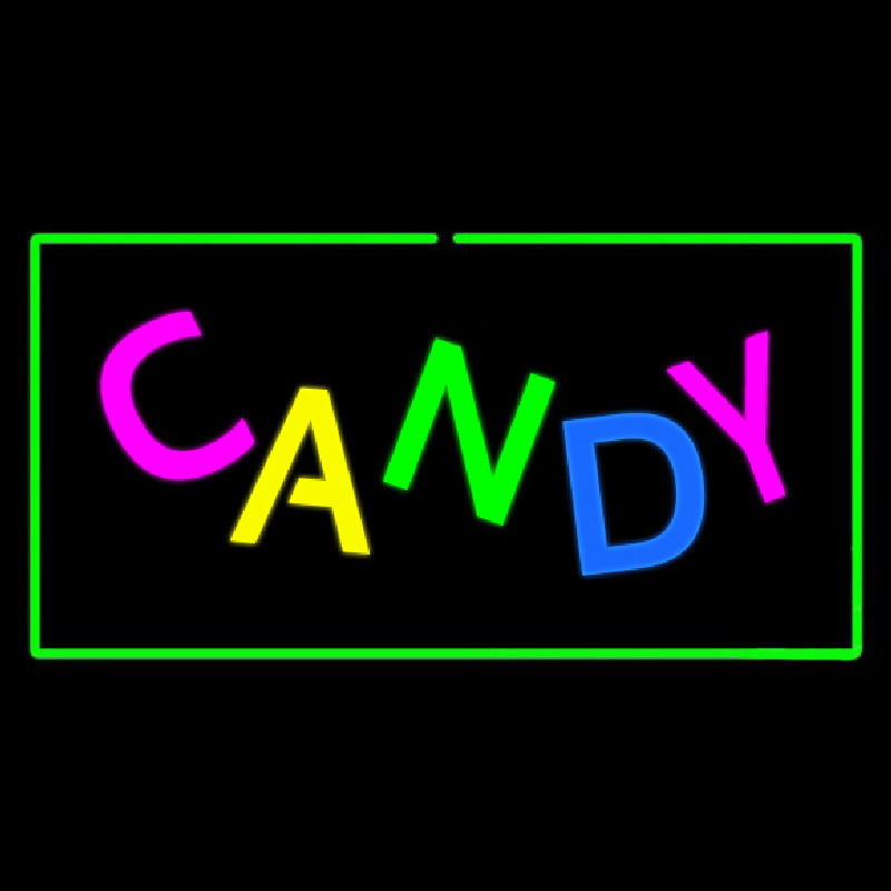 Candy Rectangle Green Neonskylt