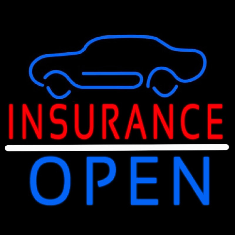 Car Logo Red Insurance Open Neonskylt