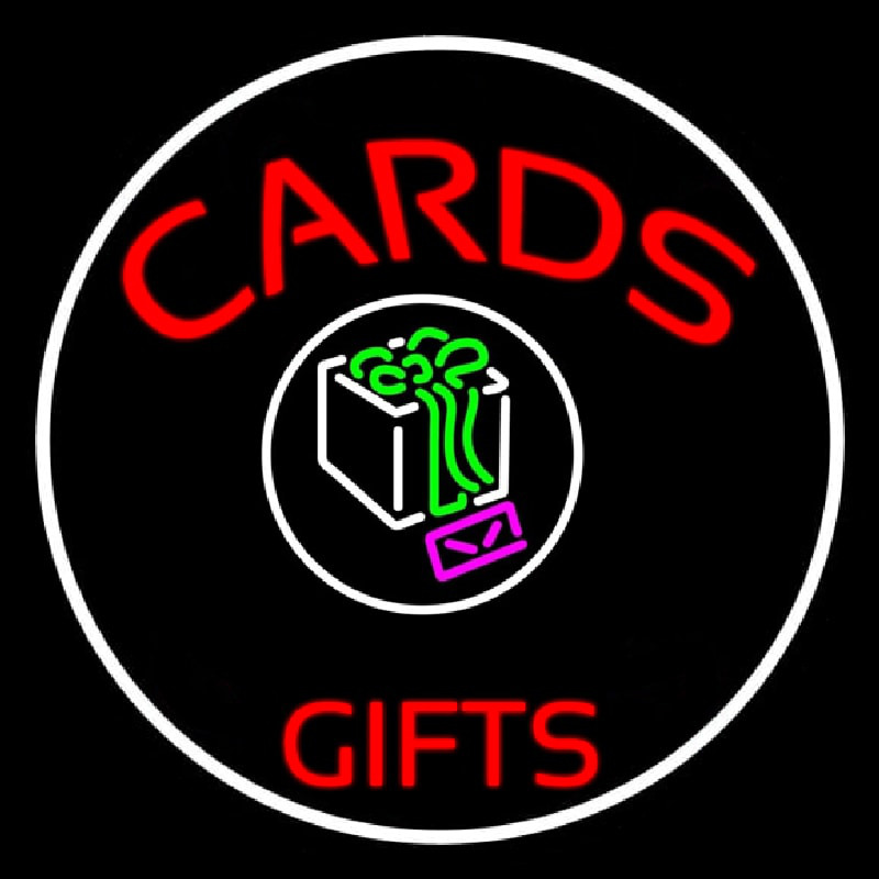 Cards And Gifts Block Logo Neonskylt