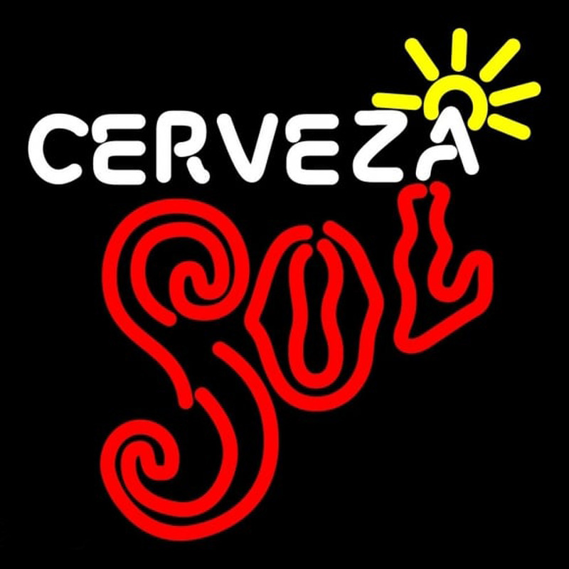 Cerveza Sol Sun Rays Neonskylt