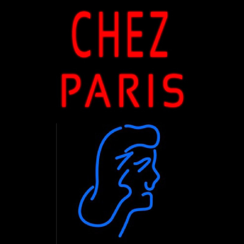 Chez Paris With Girl Neonskylt