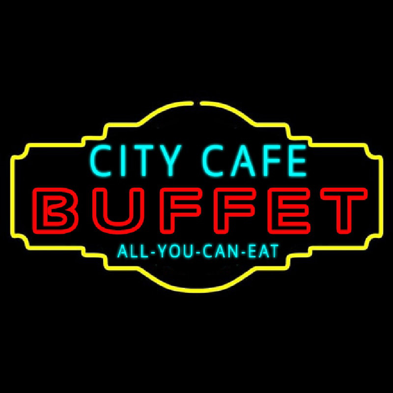 City Cafe All You Can Eat Buffet Neonskylt