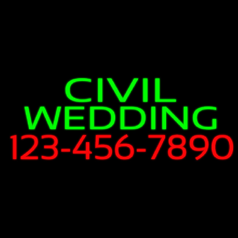 Civil Wedding With Phone Number Neonskylt