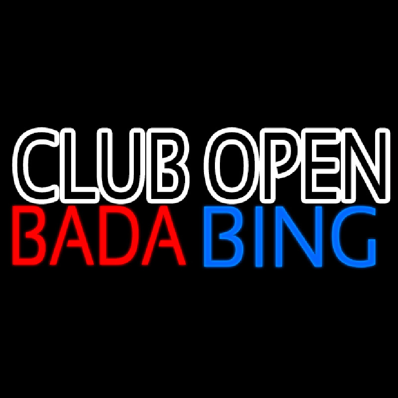 Club Open Bada Bing Neonskylt