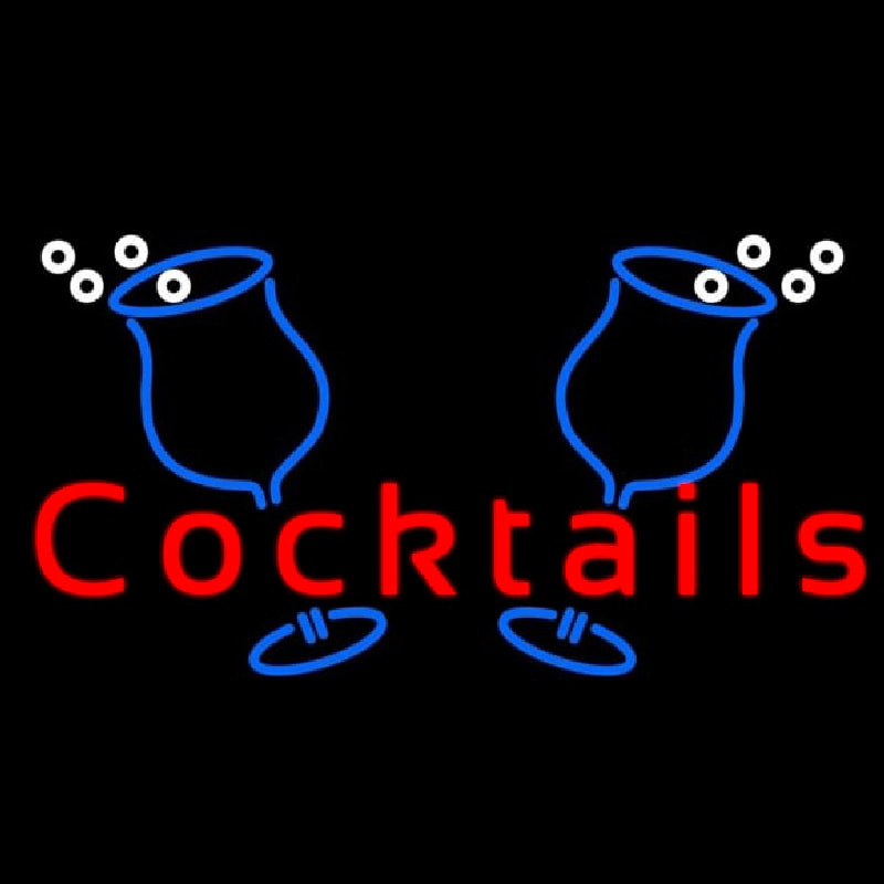 Cocktails With Two Glasses Neonskylt