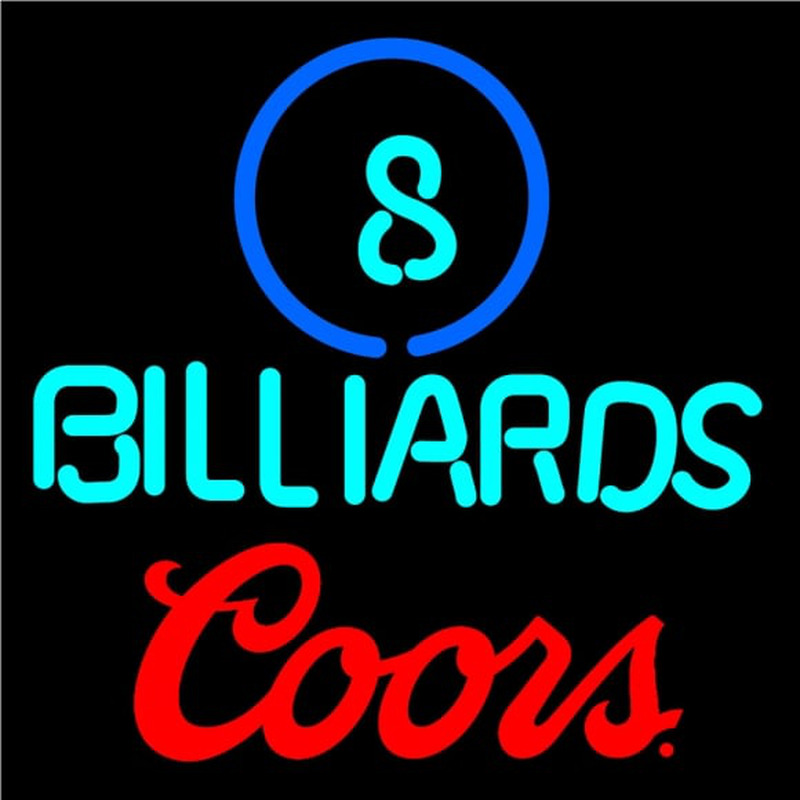 Coors Ball Billiards Pool Neon Beer Sign Neonskylt