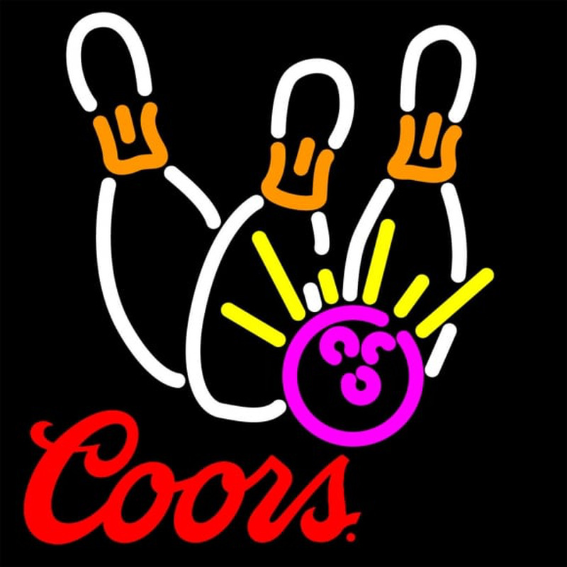 Coors Bowling Neon White Pink Neonskylt