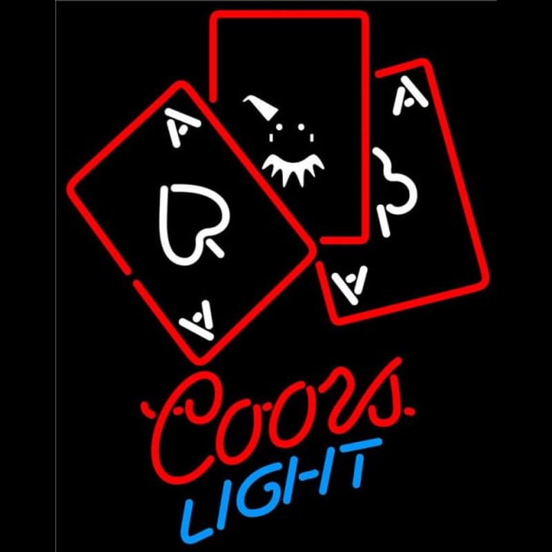 Coors Light Ace And Poker Neonskylt