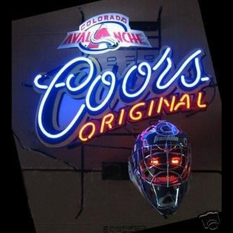 Coors Light Avalanche Helmet Beer Sign Neonskylt