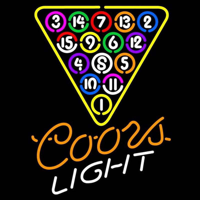 Coors Light Billard Pool Ball Neonskylt