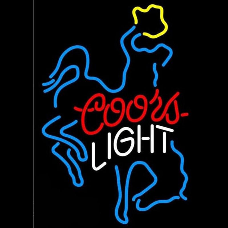 Coors Light Bucking Bronco Beer Sign Neonskylt