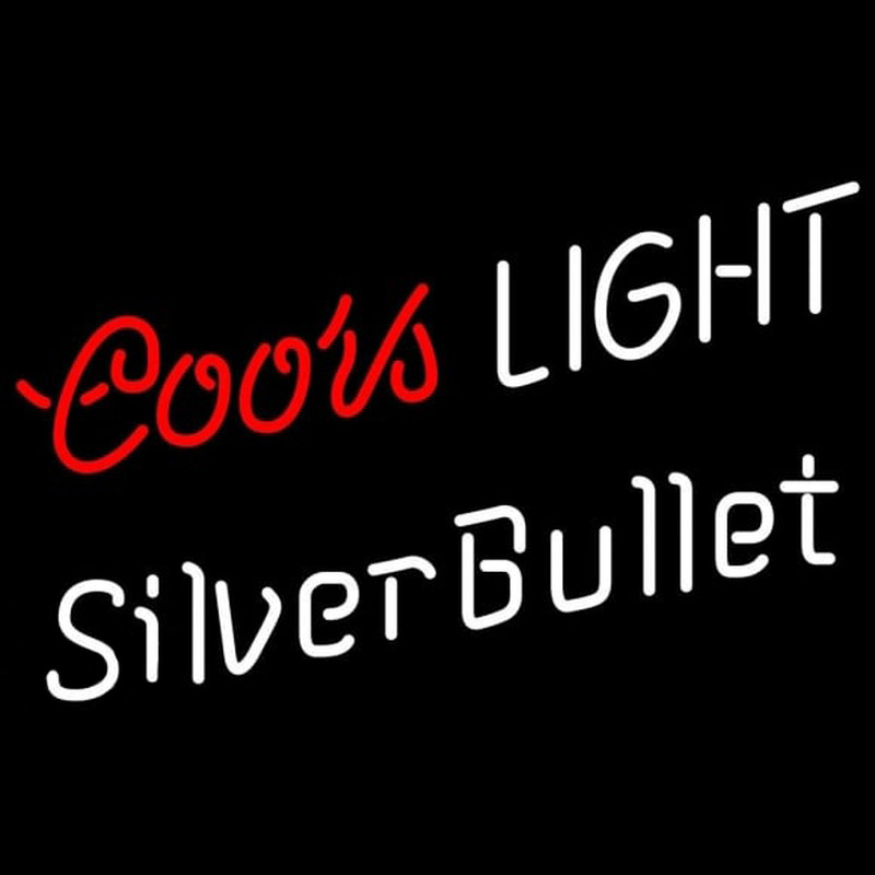 Coors Light Double Line Silver Bullet Beer Sign Neonskylt