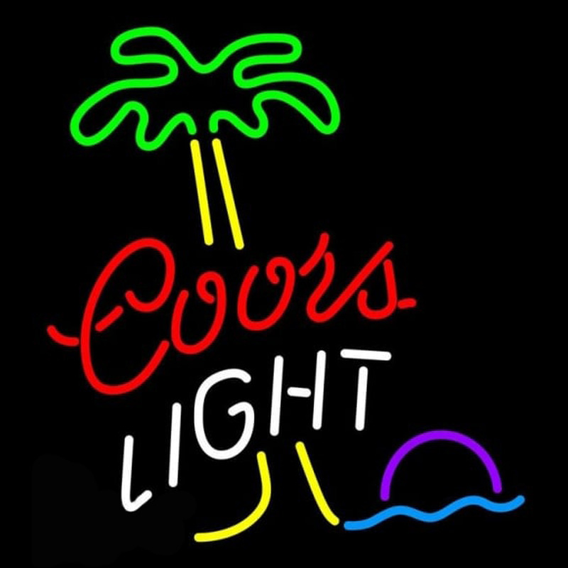 Coors Light Palm Tree Moon Beer Sign Neonskylt