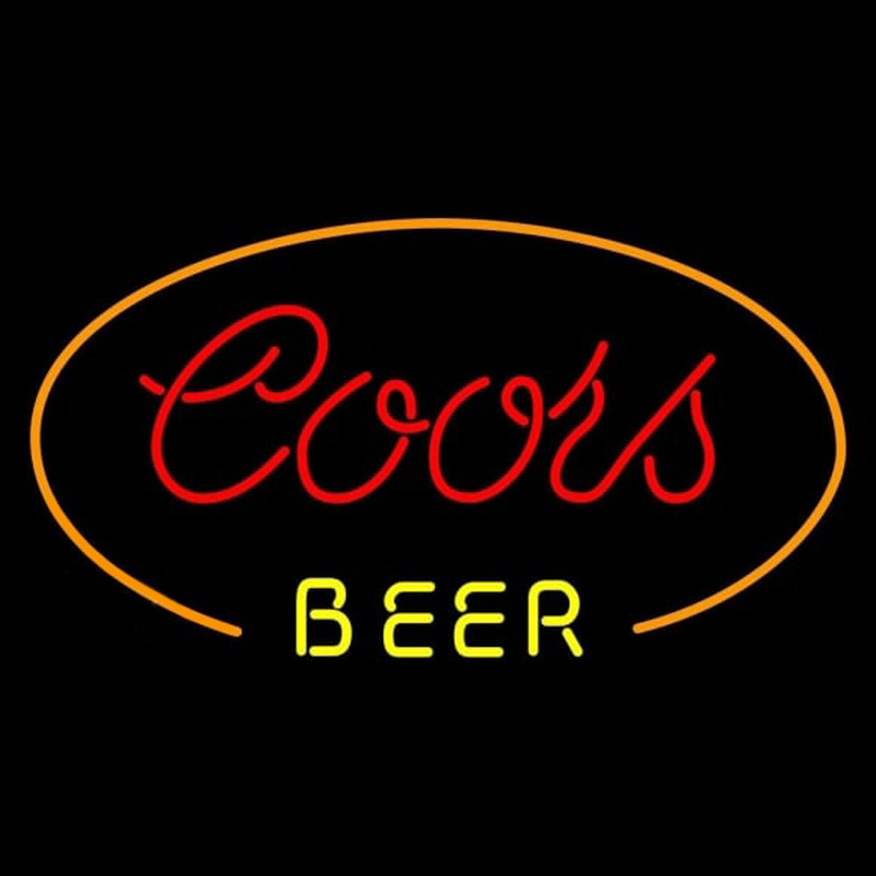 Coors Red Ovel Beer Sign Neonskylt