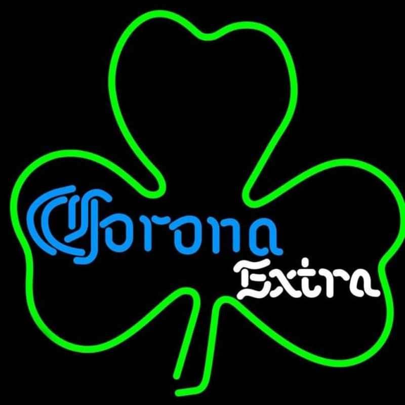 Corona E tra Green Clover Beer Sign Neonskylt