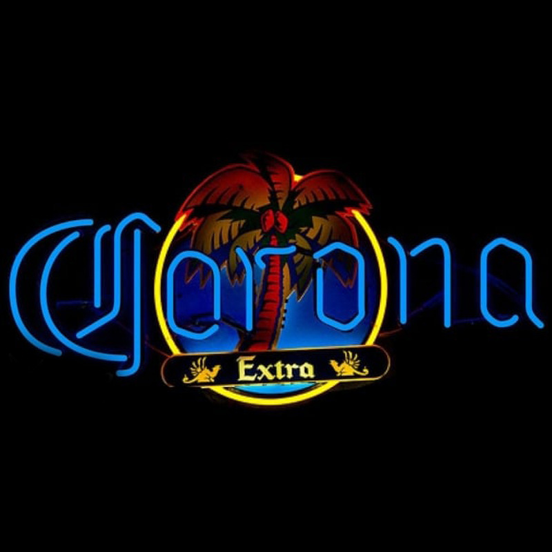 Corona E tra Palm Tree in Circle Beer Sign Neonskylt