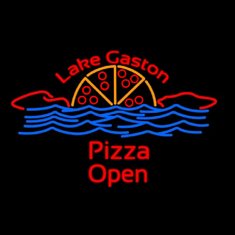 Custom Lake Gaston Pizza Open Neonskylt