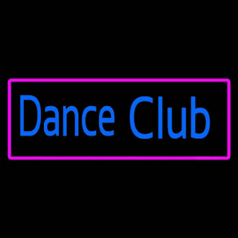 Dance Club With Pink Border Neonskylt