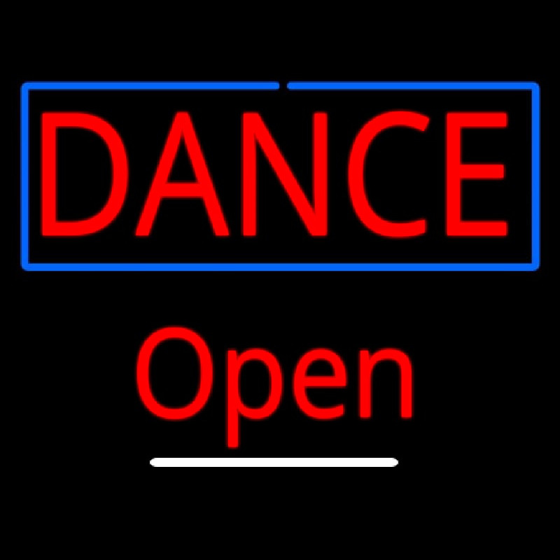 Dance Open White Line Neonskylt