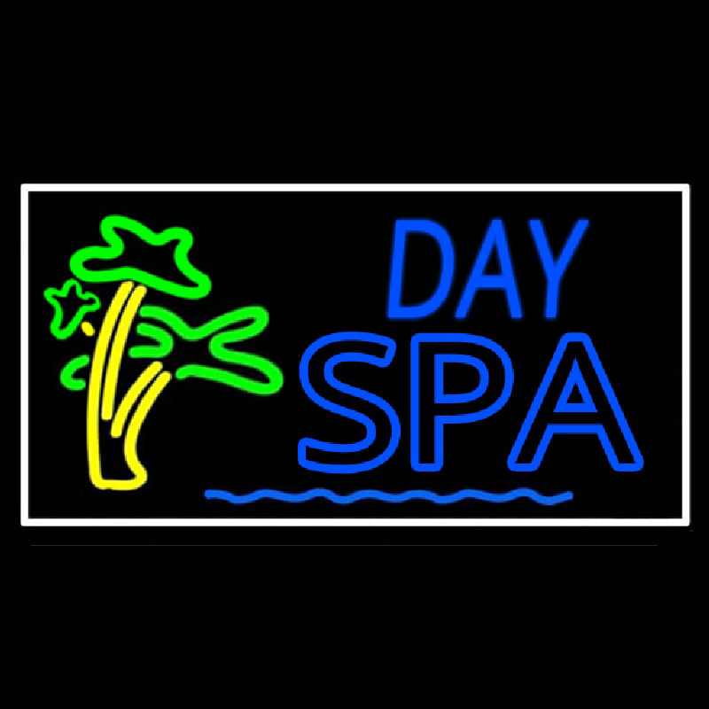 Day Spa With Palm Trees Neonskylt