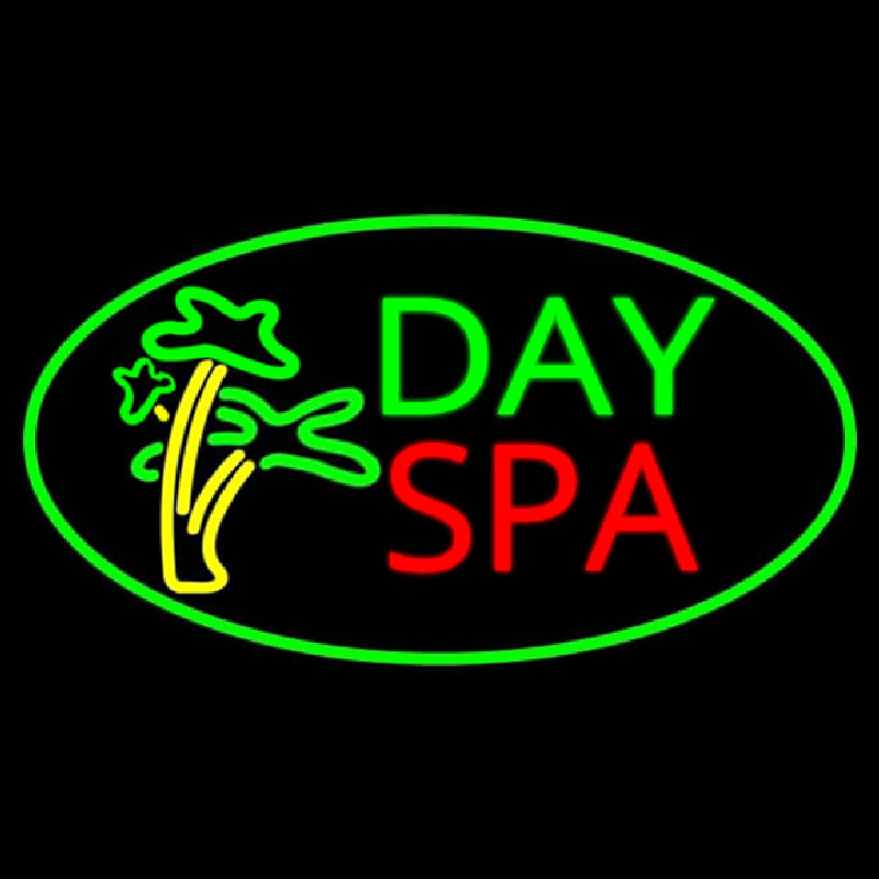 Day Spa With Palm Trees Neonskylt