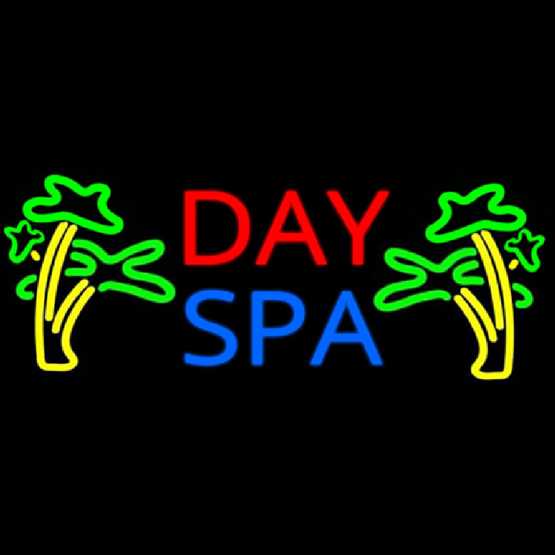 Day Spa With Palm Trees Neonskylt