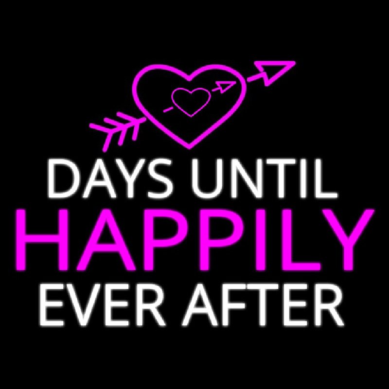 Days Until Happily Neonskylt