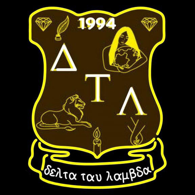 Delta Tau Lambda Latina Greek Logo Neonskylt