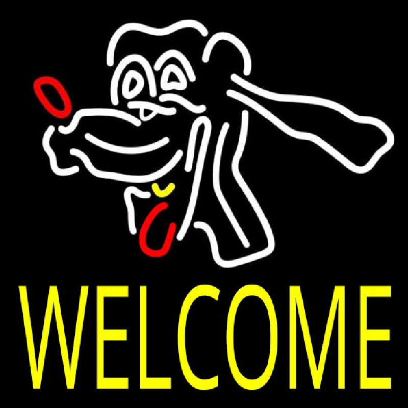 Dog Welcome 1 Neonskylt