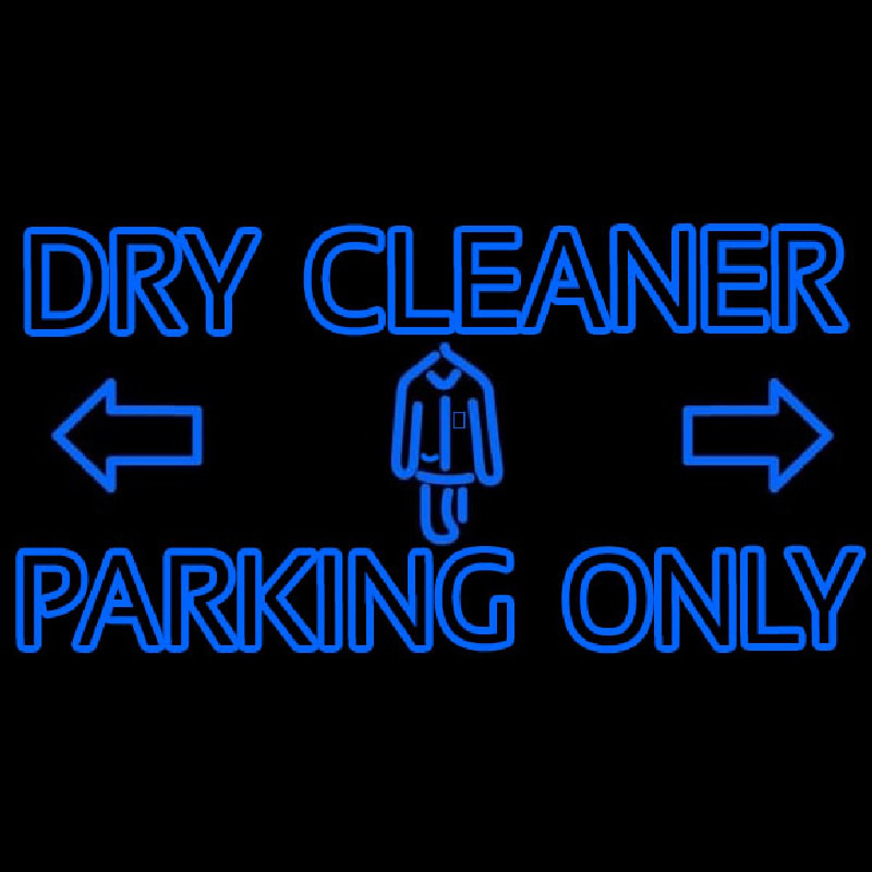 Double Stroke Dry Cleaner Parking Only Neonskylt