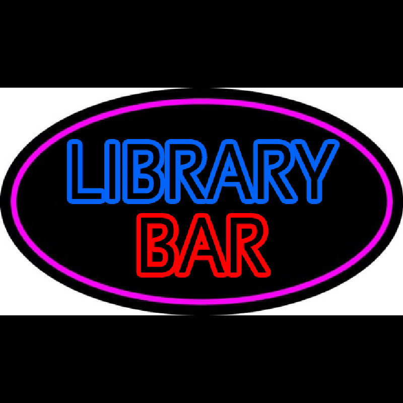 Double Stroke Library Bar Neonskylt