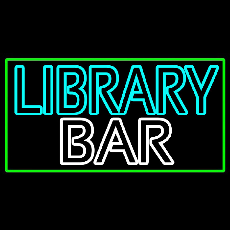 Double Stroke Library Bar Neonskylt