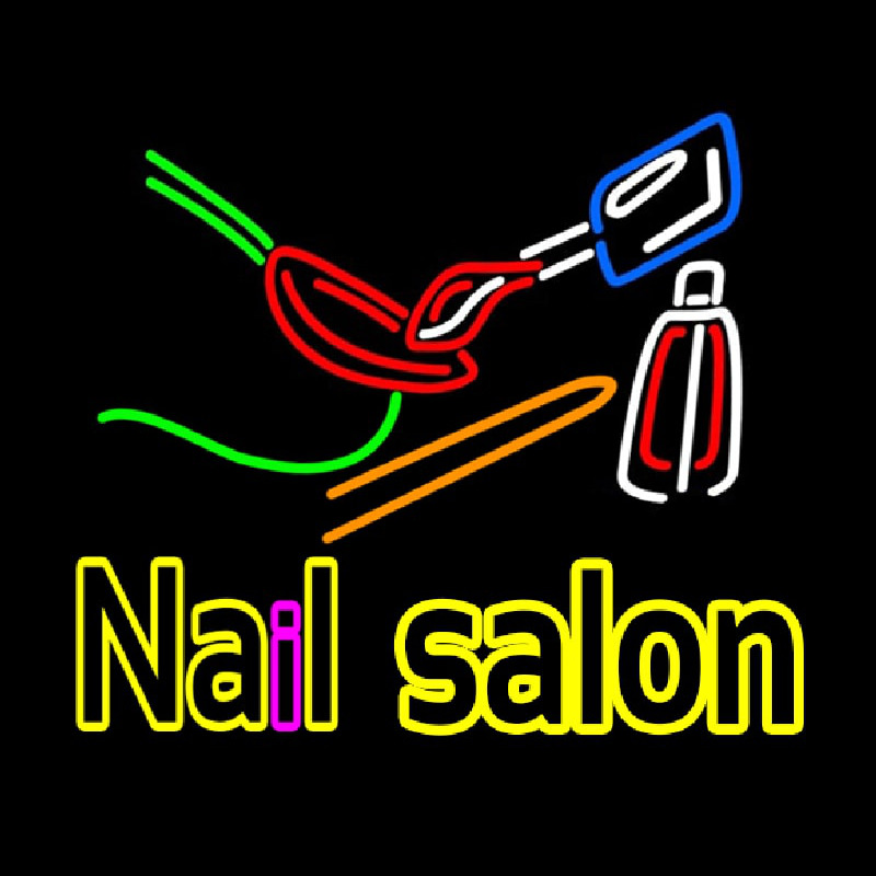 Double Stroke Nail Salon Logo Neonskylt