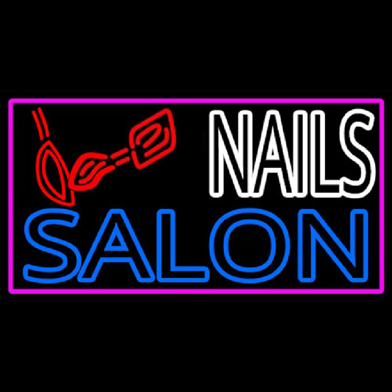 Double Stroke Nail Salon Logo Neonskylt