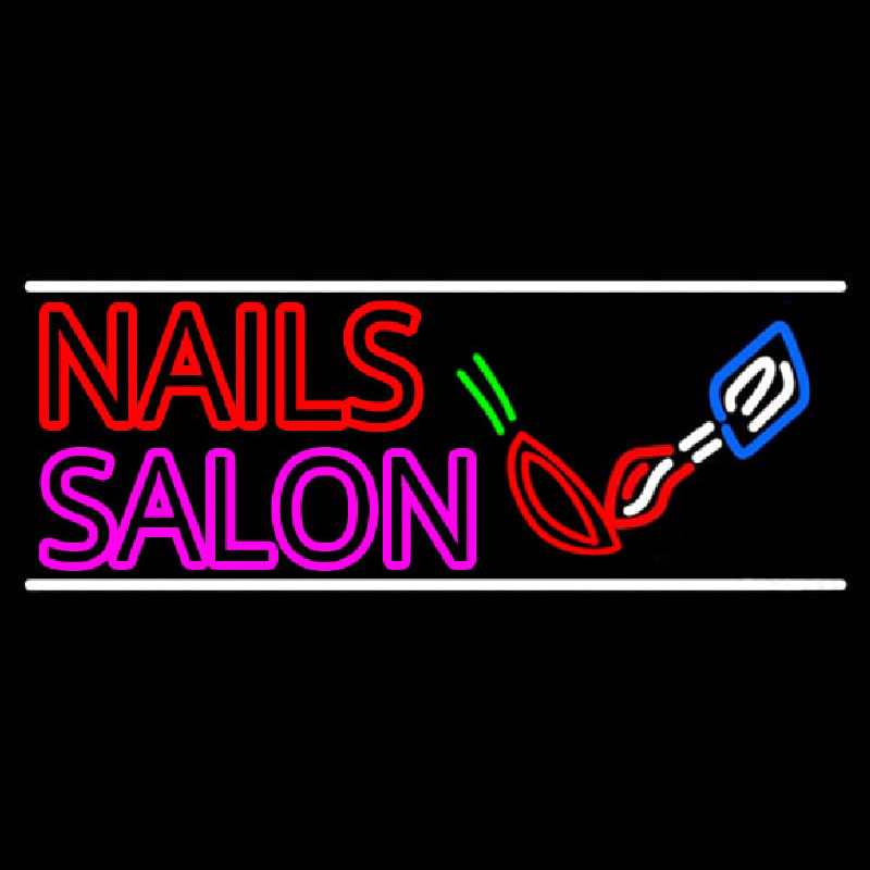 Double Stroke Nail Salon Logo Neonskylt