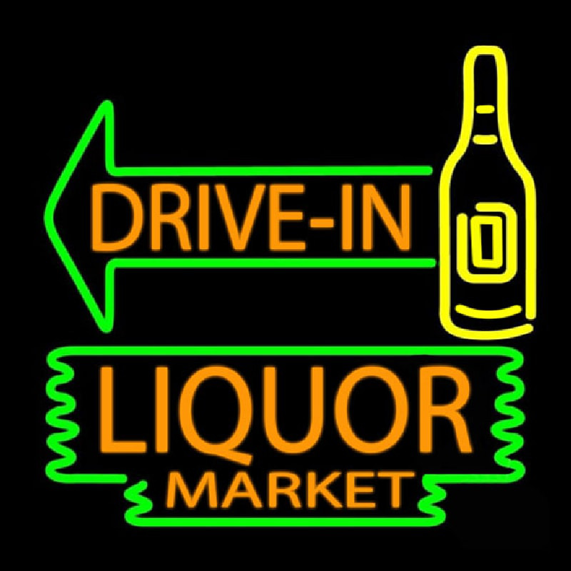 Drive In Liquor Market Neonskylt