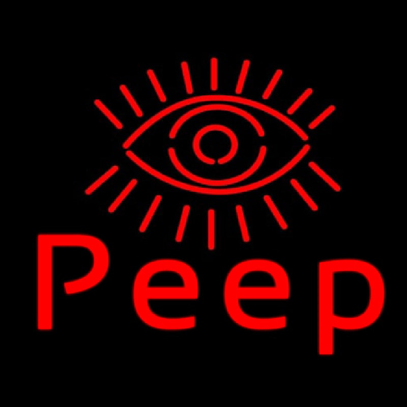 Eye Peep Red Neonskylt