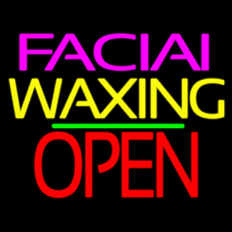 Facial Wa ing Block Open Green Line Neonskylt