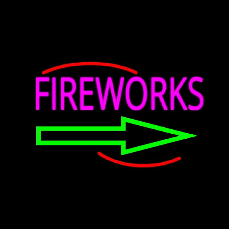 Fireworks With Arrow 2 Neonskylt