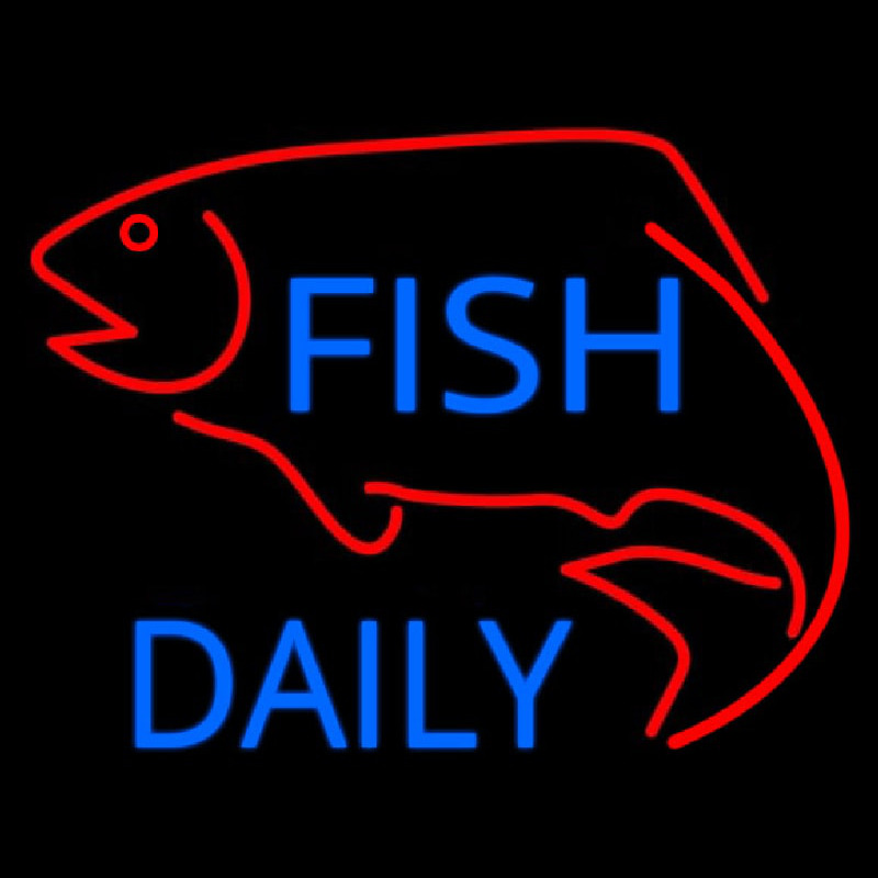 Fish Daily With Red Fish Neonskylt