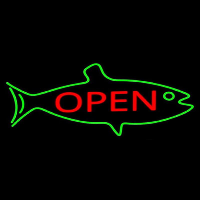 Fish Logo Open Neonskylt